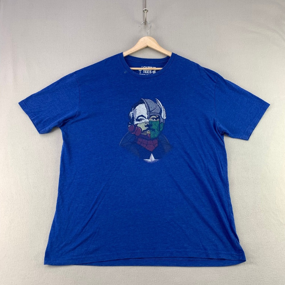 Chive Tees Bill Murray Avengers Mashup T-Shirt Men 2XL Blue Graphic Short Sleeve